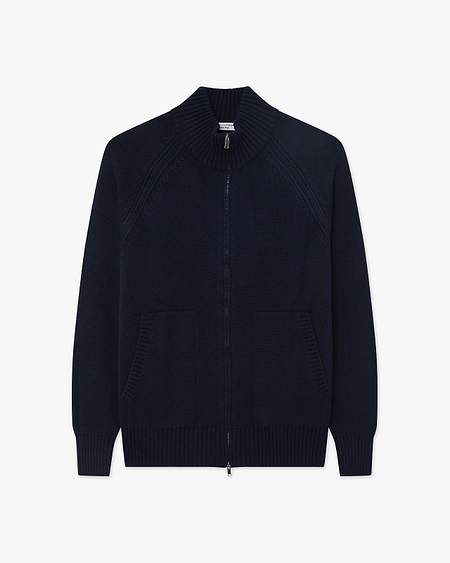 Men's Ampezzo Zip Cardigan - Night Blue Cashmere