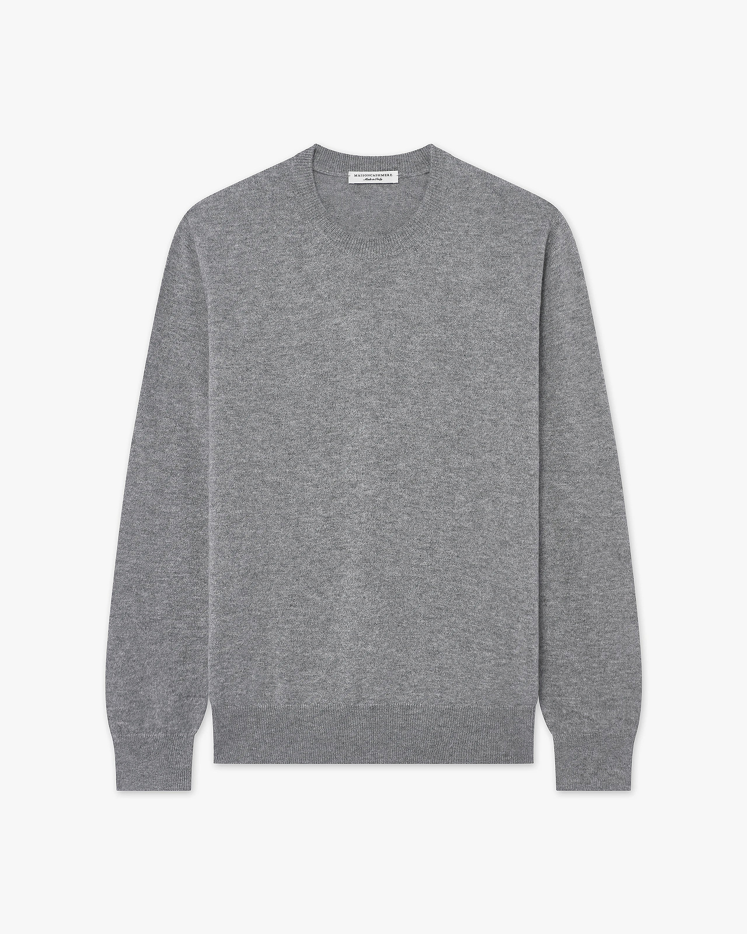 Men's Classic Crew Neck Sweater - Medium Grey Cashmere