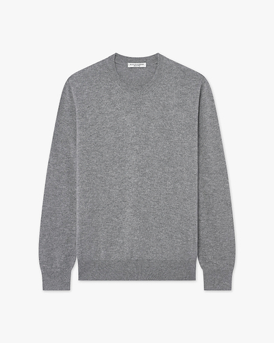 Men's Classic Crew Neck Sweater - Medium Grey Cashmere