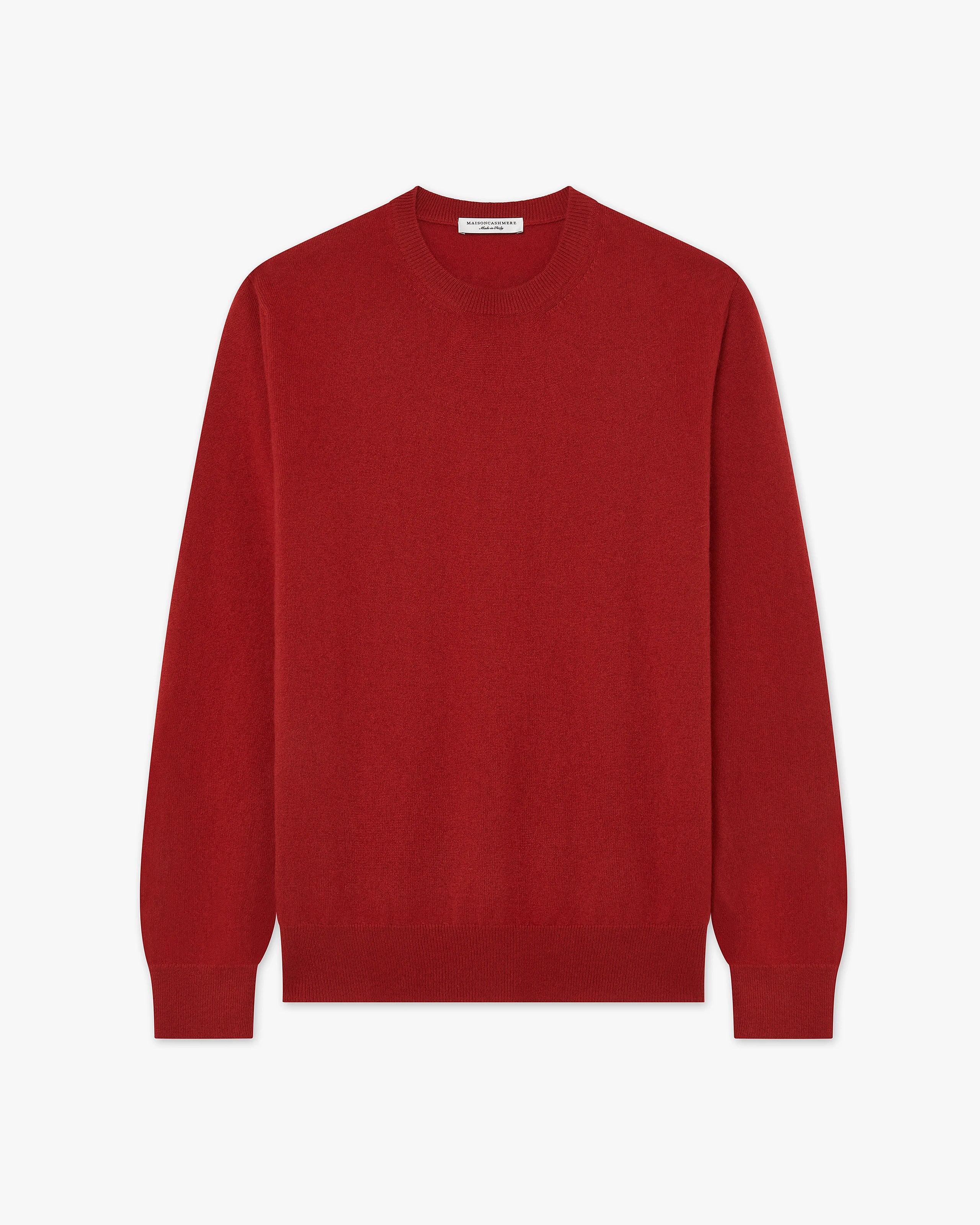 Men's Classic Crew Neck Sweater - Red Cashmere