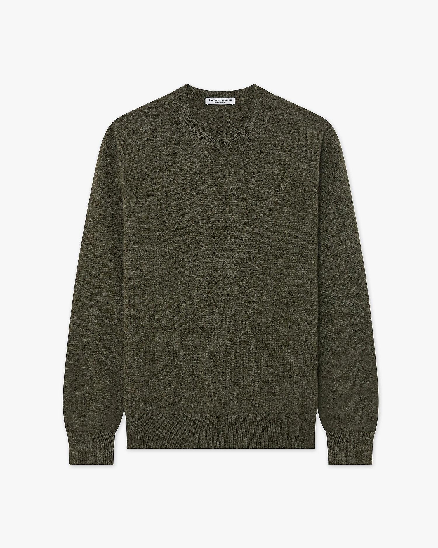 Men's Classic Crew Neck Sweater - Green Cashmere