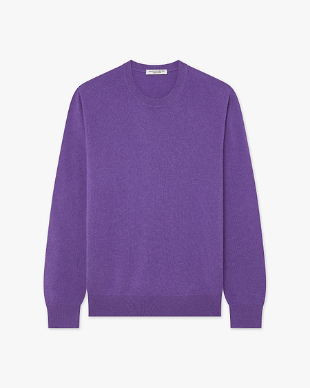 Men's Classic Crew Neck Sweater - Purple Cashmere
