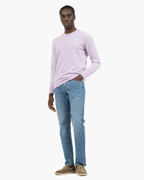 Men's Classic Crew Neck Sweater - Lilac Cashmere