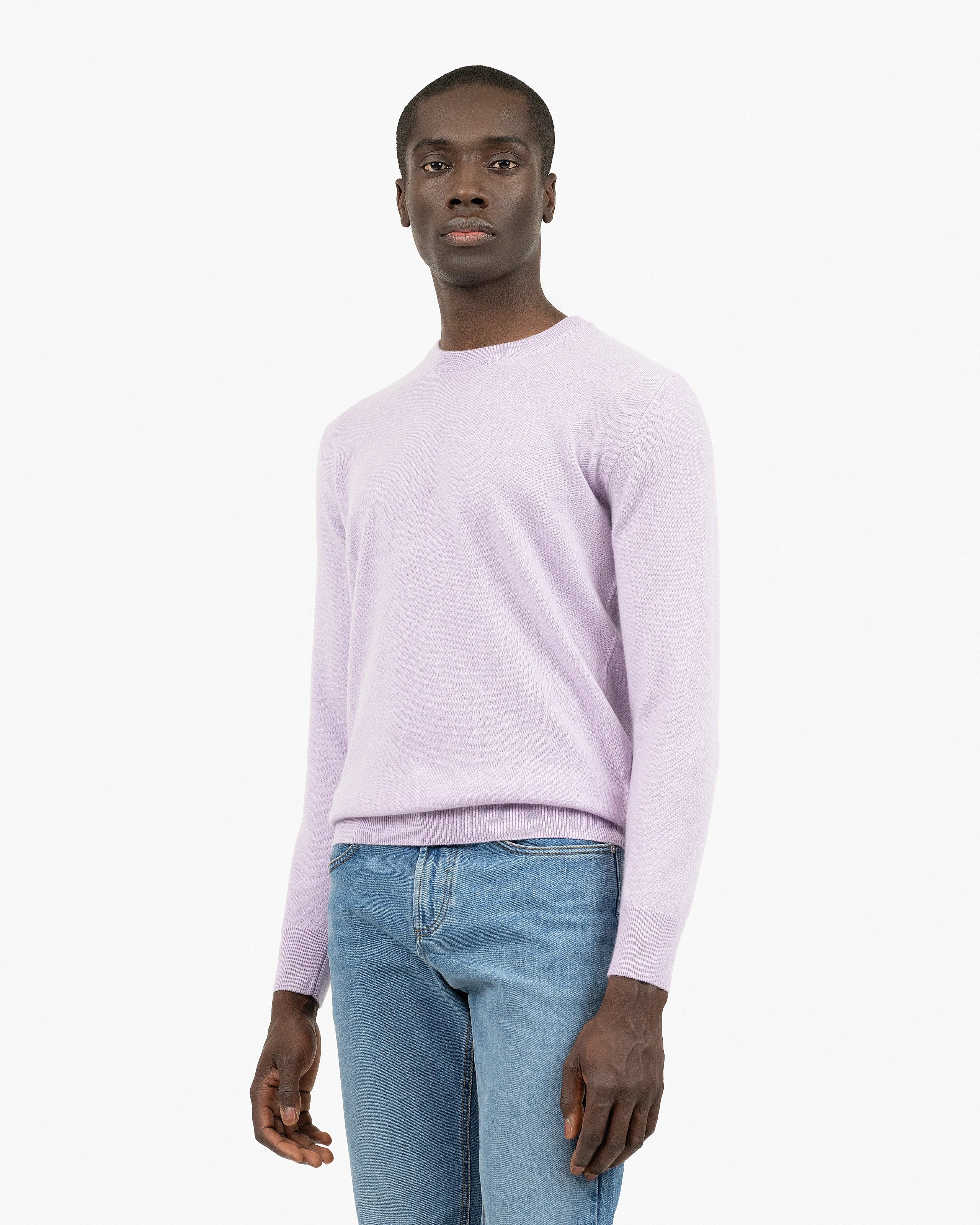 Men's Classic Crew Neck Sweater - Lilac Cashmere