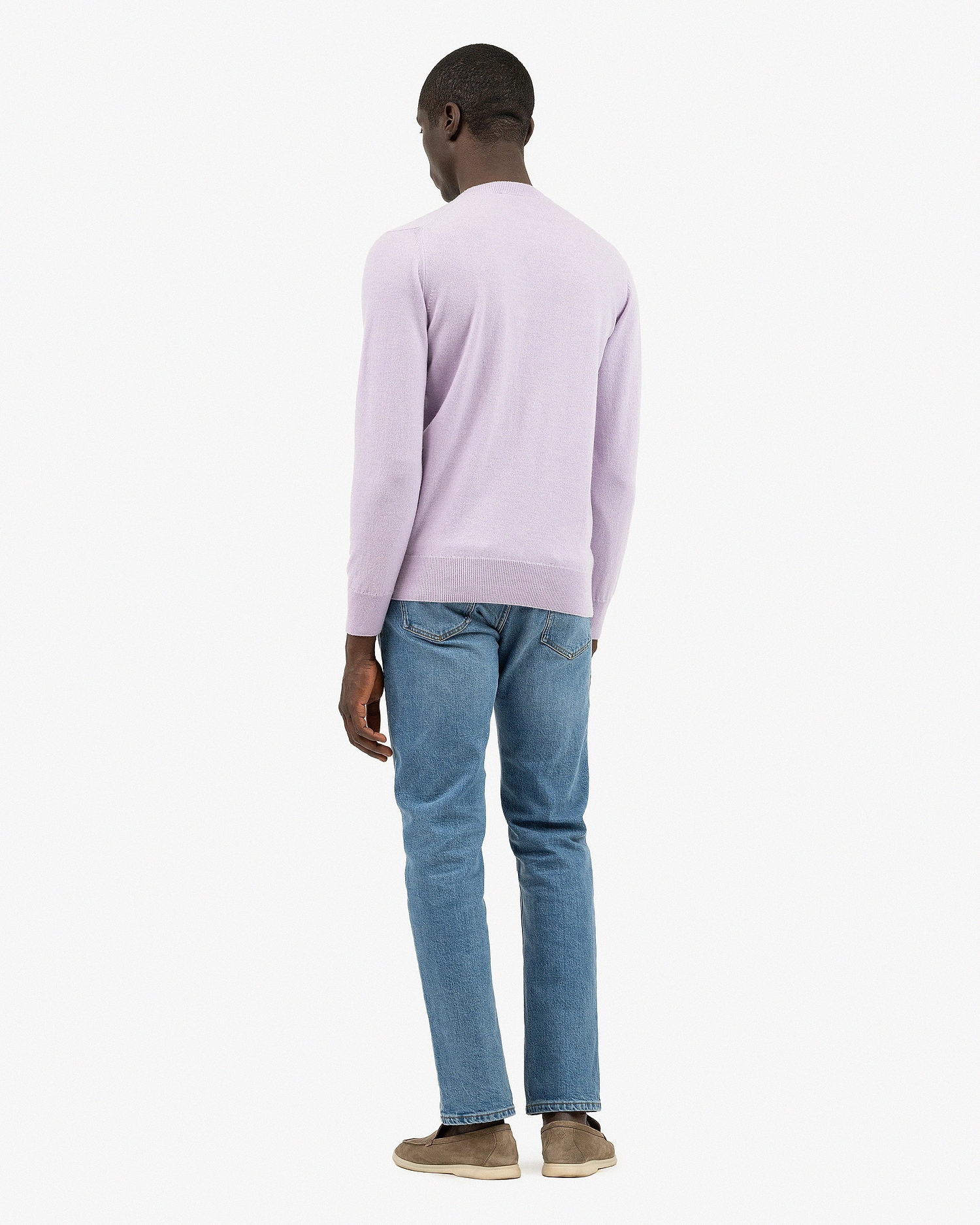 Men's Classic Crew Neck Sweater - Lilac Cashmere