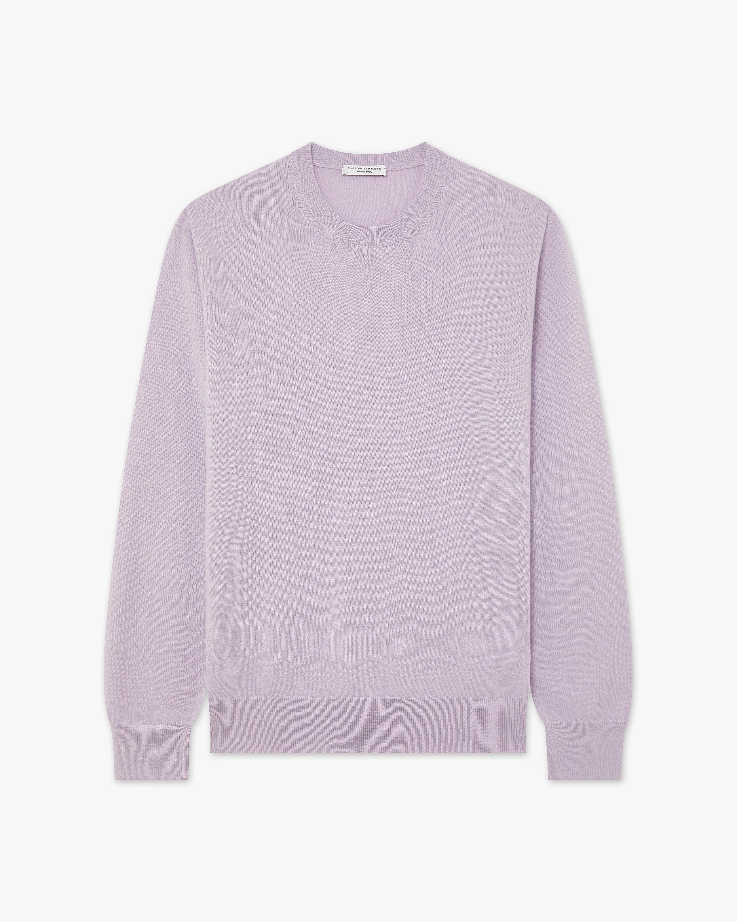Men's Classic Cashmere Crew Neck Sweater - Lilac | MaisonCashmere