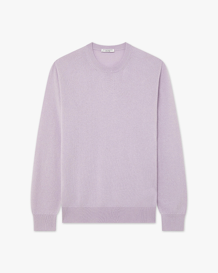 Men's Classic Crew Neck Sweater - Lilac Cashmere