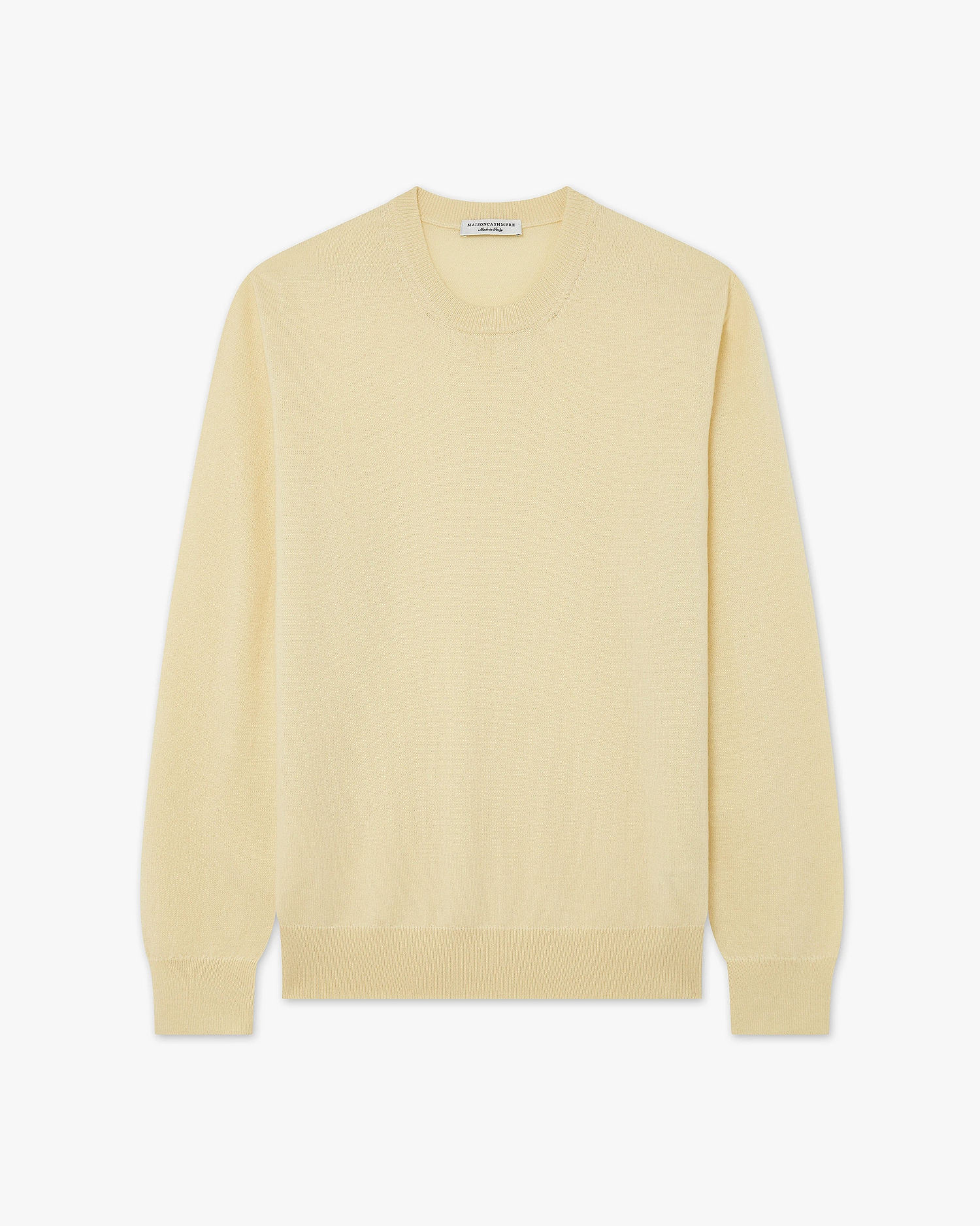 Men's Classic Crew Neck Sweater - Yellow Cashmere