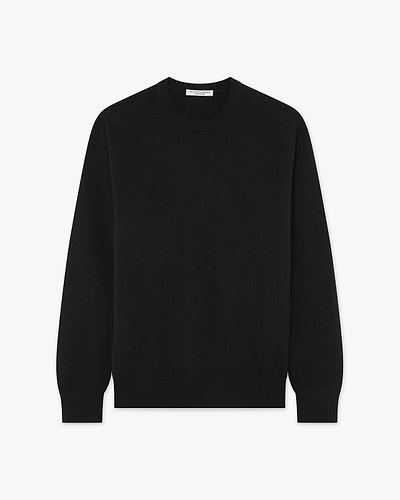 Men's Classic Crew Neck Sweater - Black Cashmere