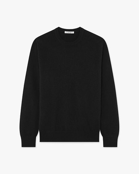 Men's Classic Crew Neck Sweater - Black Cashmere