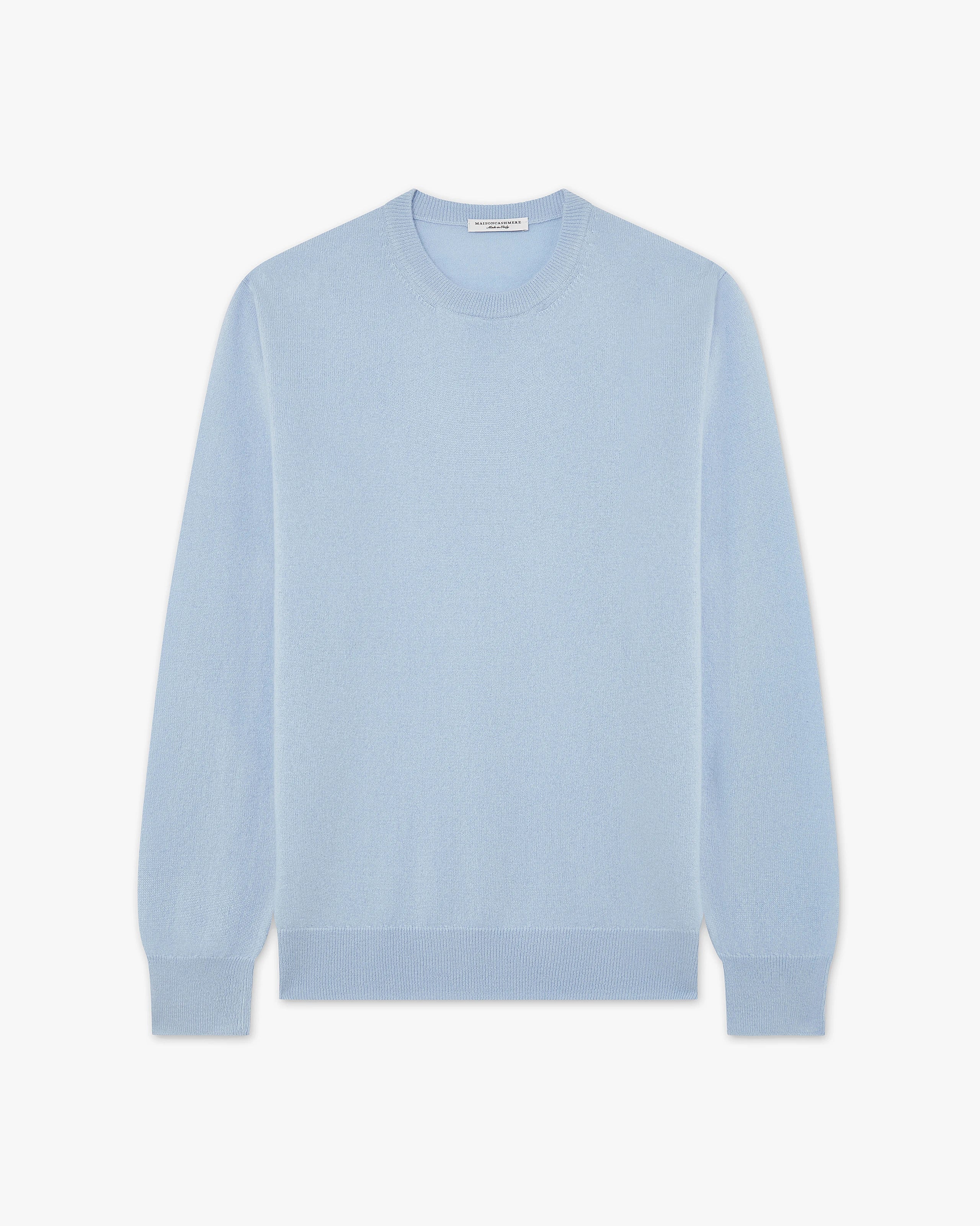 Men's Classic Crew Neck Sweater - Light Blue Cashmere