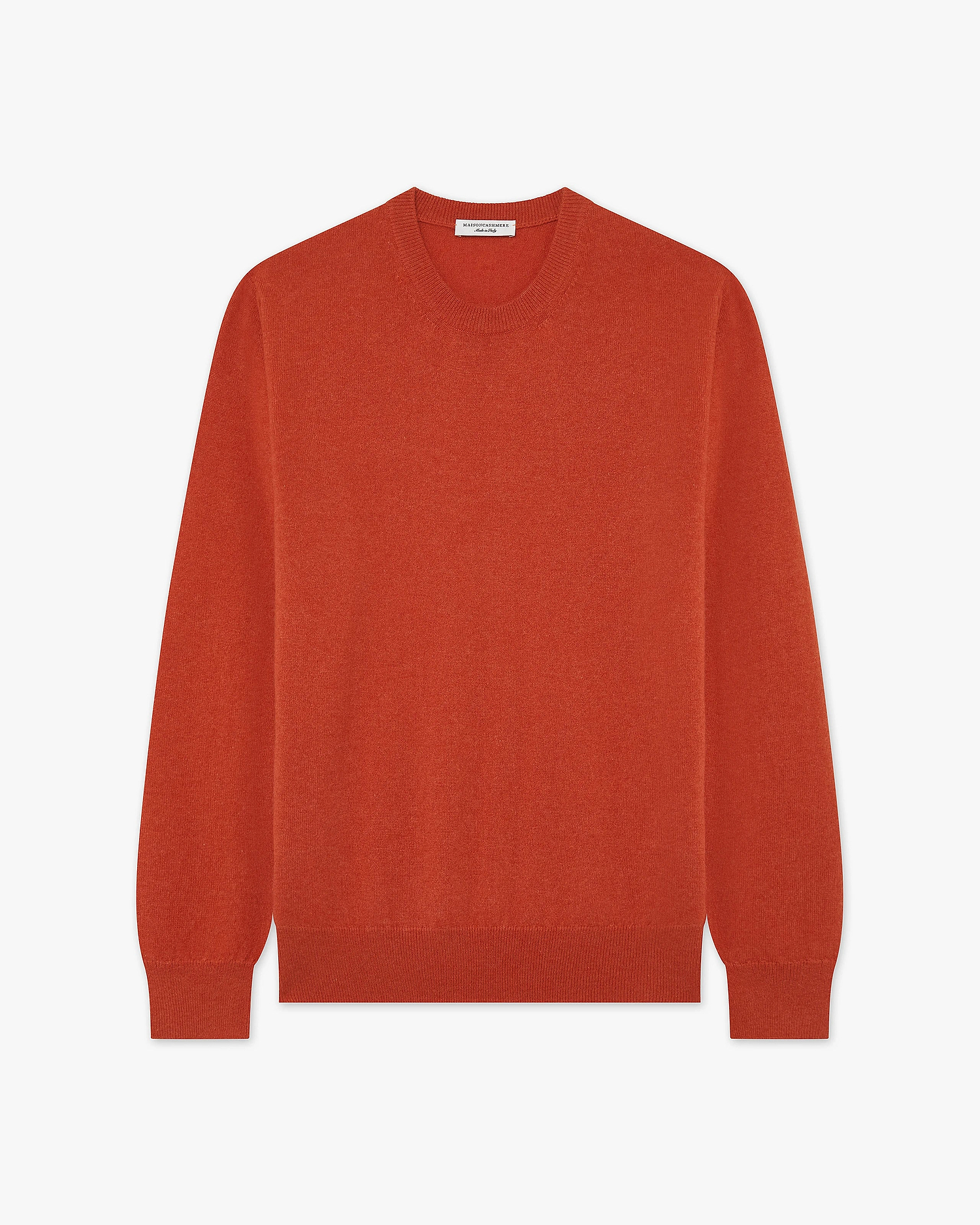 Men's Classic Crew Neck Sweater - Brick Red Cashmere