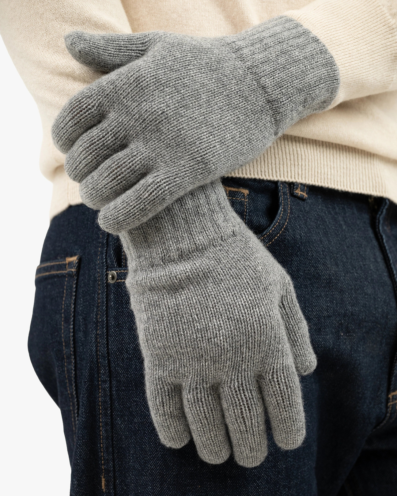 cashmere handschuhe herren Classic Kaschmir Handschuhe Herren - Mittelgrau