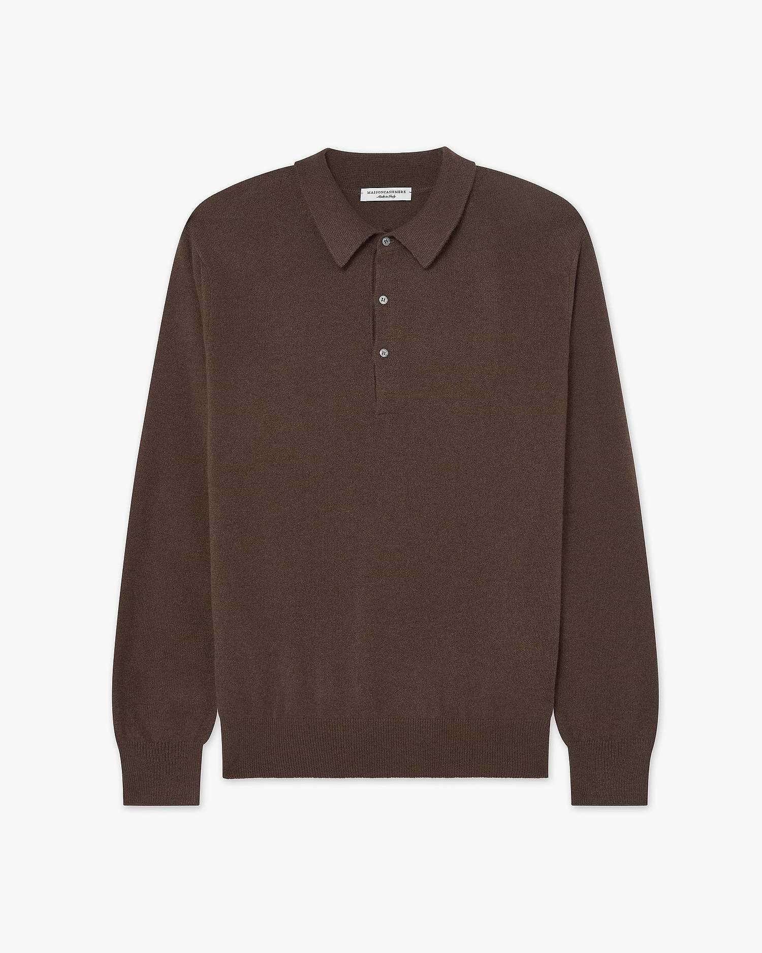 Men's Classic Cashmere Polo Sweater - Brown | MaisonCashmere Men's Classic Cashmere Polo Sweater - Brown | MaisonCashmere