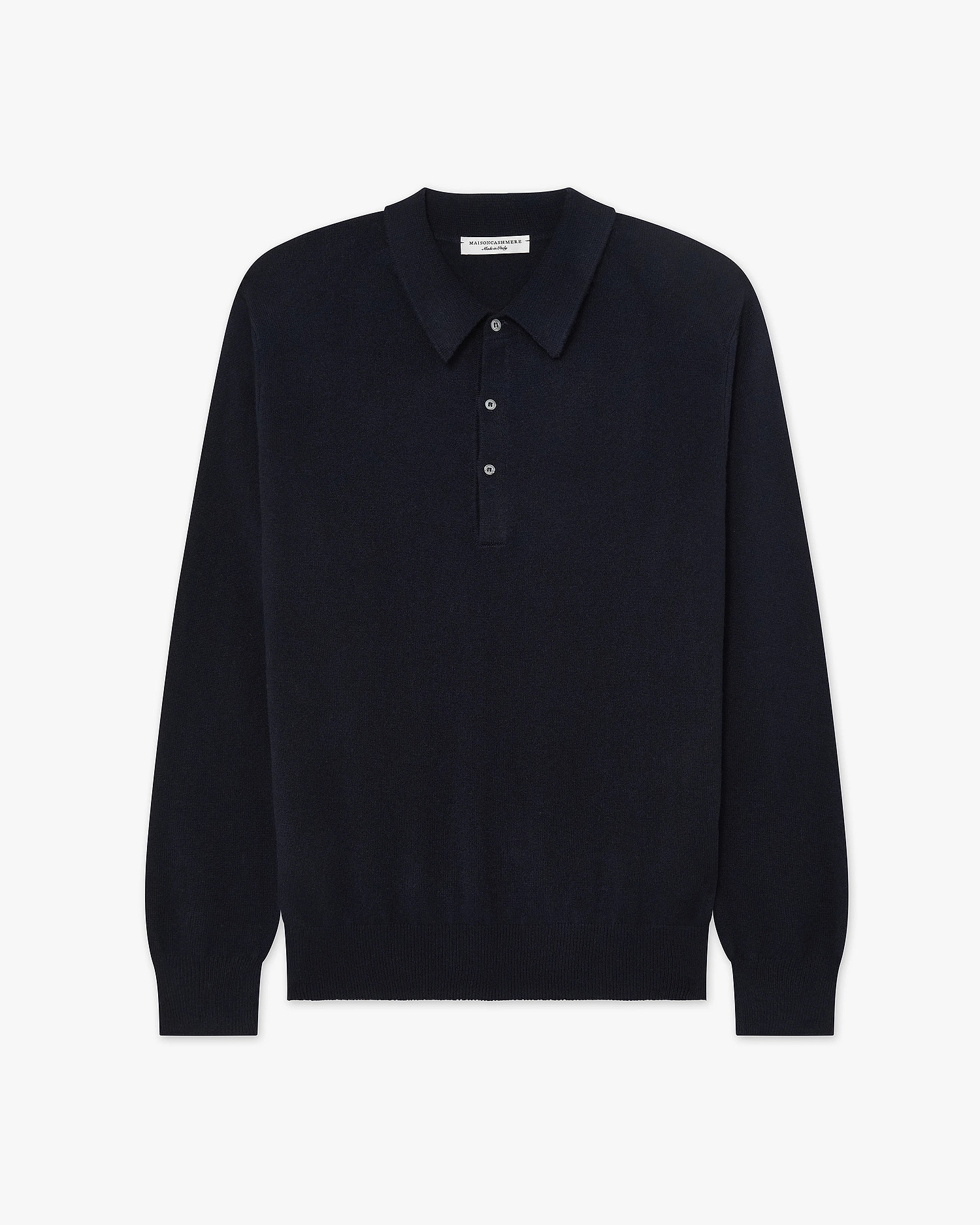 Men's Classic Polo Sweater - Night Blue Cashmere
