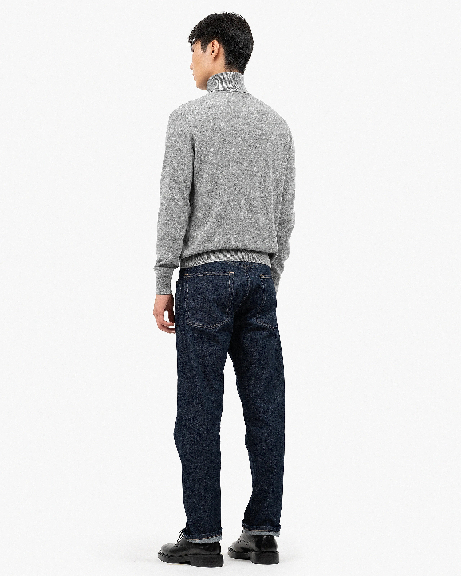 Men's Classic Turtleneck Sweater - Medium Grey Cashmere