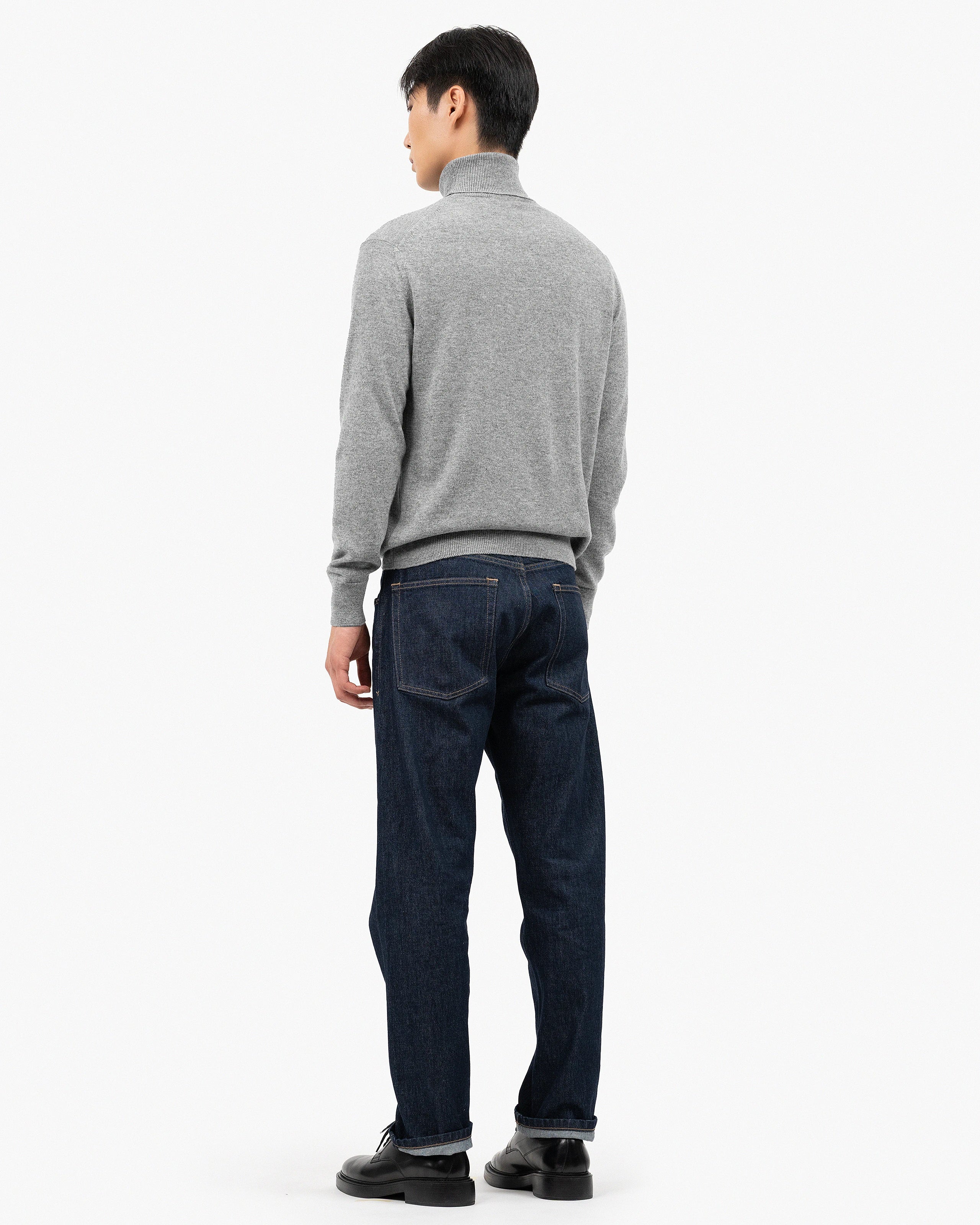 Men's Classic Turtleneck Sweater - Medium Grey Cashmere