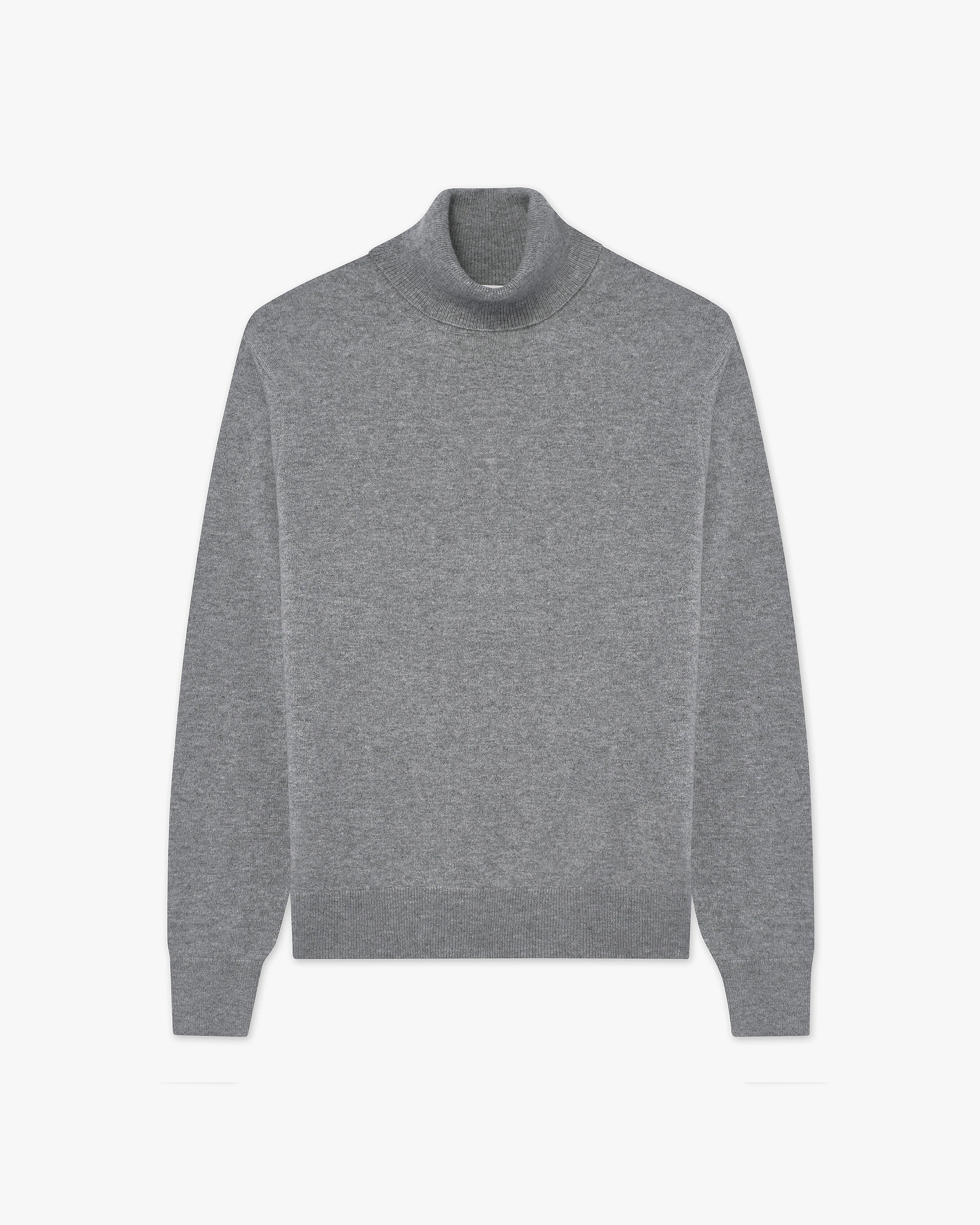 Men's Classic Turtleneck Sweater - Medium Grey Cashmere