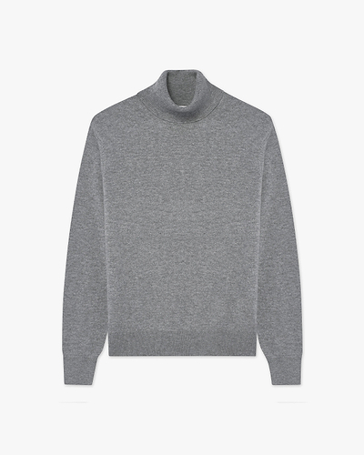Men's Classic Turtleneck Sweater - Medium Grey Cashmere