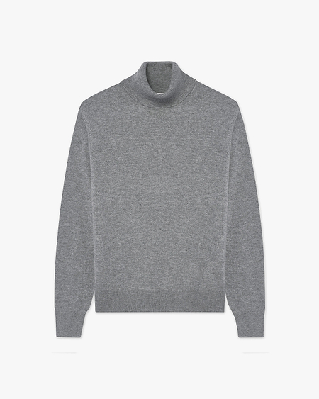 Men's Classic Turtleneck Sweater - Medium Grey Cashmere
