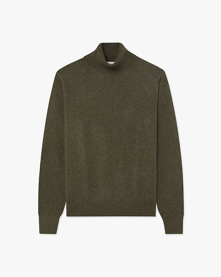 Men's Classic Turtleneck Sweater - Green Cashmere