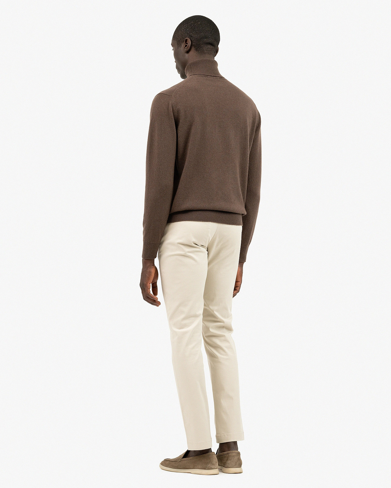 Men's Classic Turtleneck Sweater - Brown Cashmere