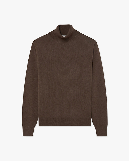 Men's Classic Turtleneck Sweater - Brown Cashmere