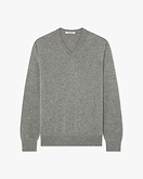 Pull Col V Classic Homme - Gris Moyen