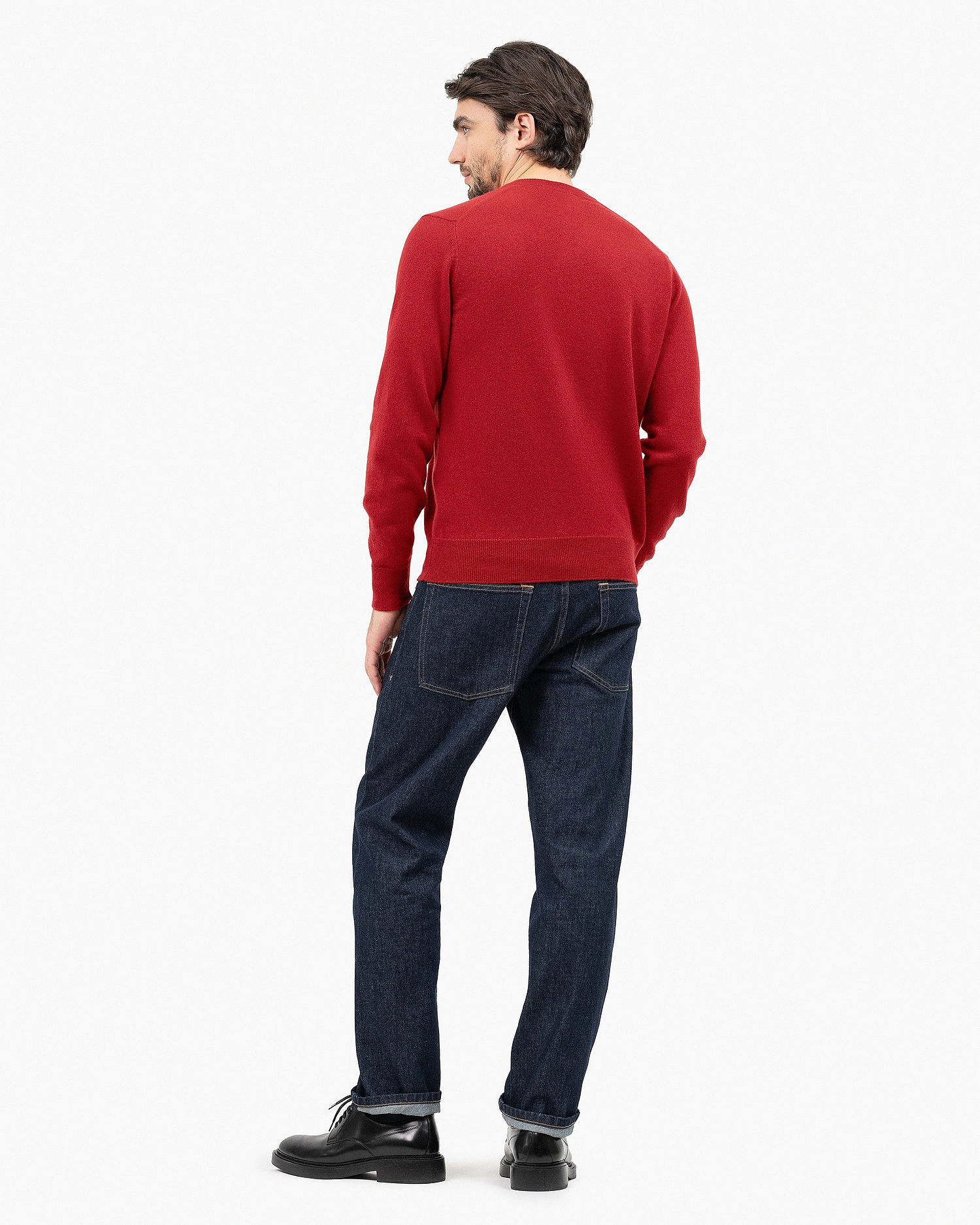 Men's Classic V-Neck Sweater - Red Cashmere