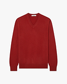 Pull Col V Classic Homme - Rouge