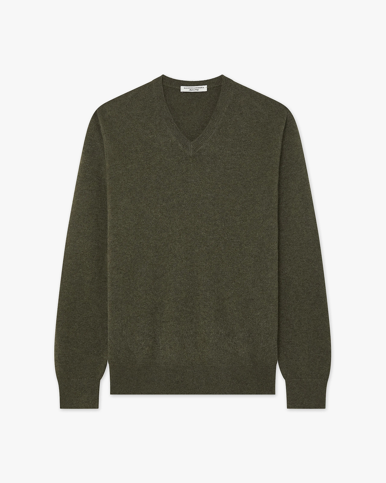 Men's Classic V-Neck Sweater - Green Cashmere