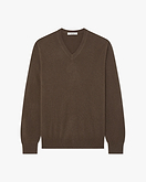Pull Col V Classic Homme - Marron