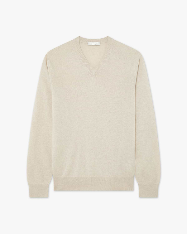 Pull Col V Classic Homme - Beige Clair