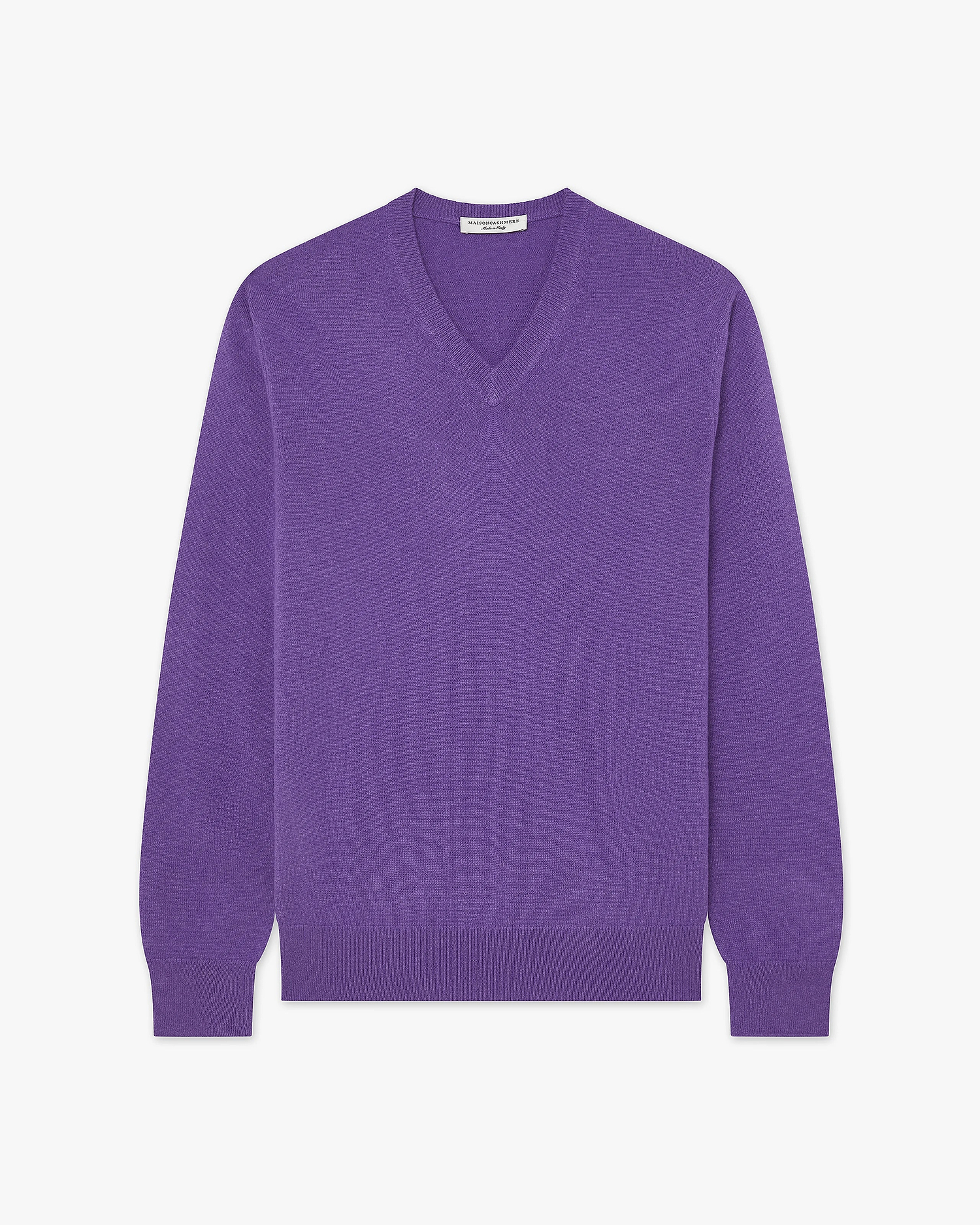 Men's Classic V-Neck Sweater - Purple Cashmere