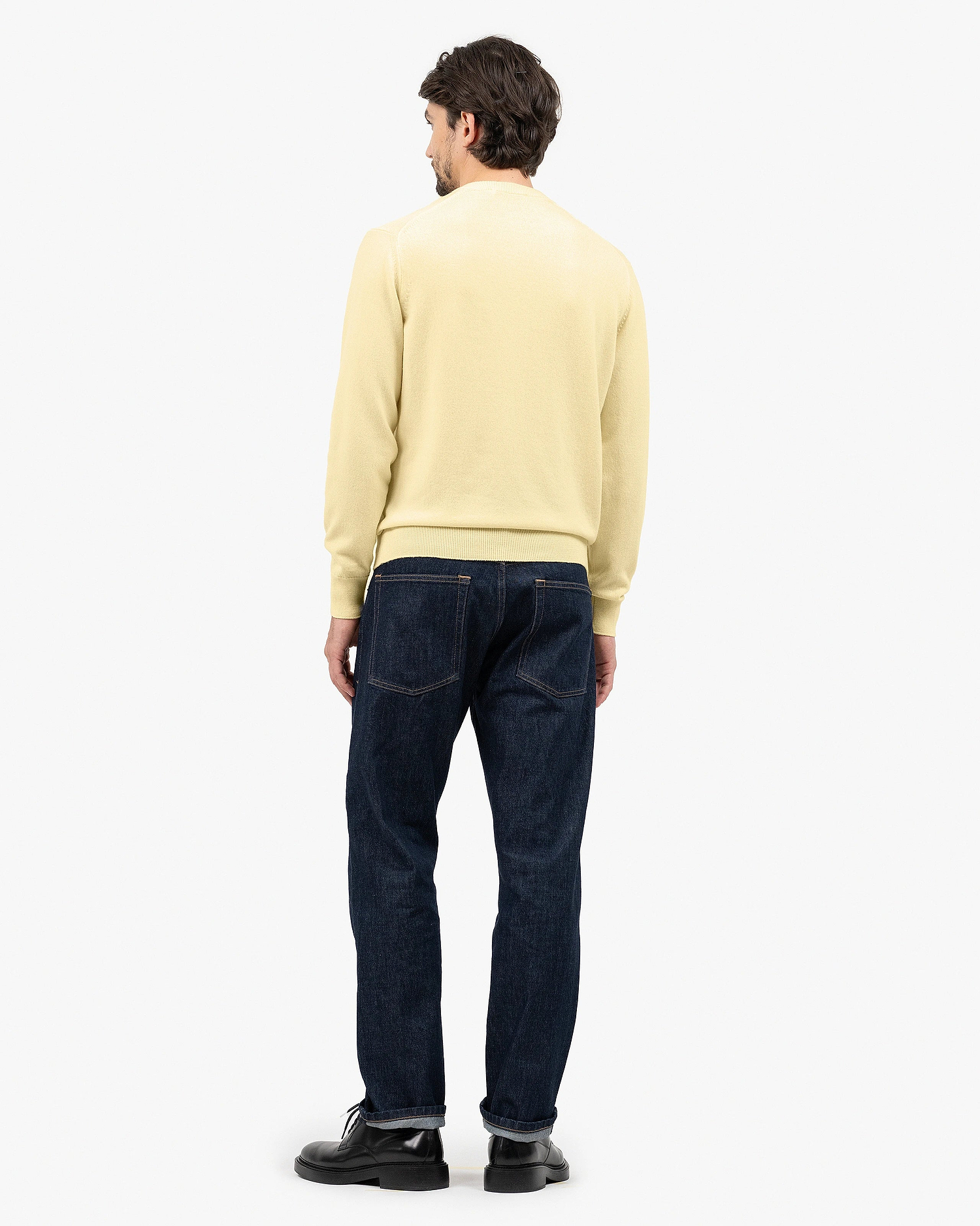 Men's Classic V-Neck Sweater - Yellow Cashmere
