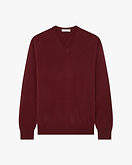 Pull Col V Classic Homme - Bordeaux