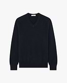 Classic V-Ausschnittpullover Herren - Nachtblau