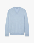 Pull Col V Classic Homme - Bleu Clair