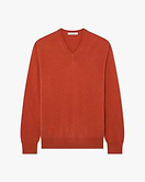 Classic V-Ausschnittpullover Herren - Ziegelrot