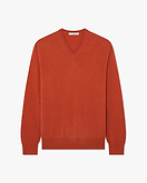 Pull Col V Classic Homme - Brique
