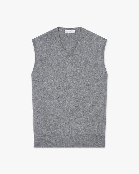 Men's Classic V-Neck Vest - Medium Grey Cashmere