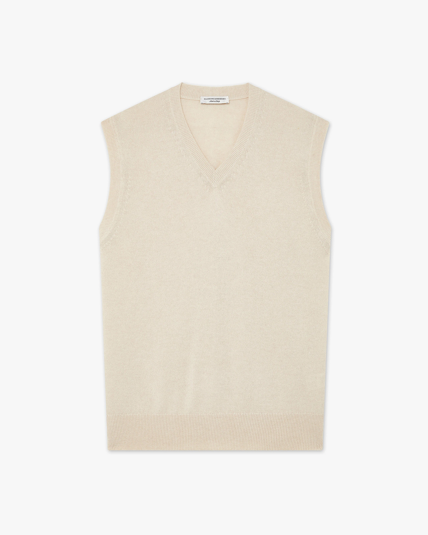 Men's Classic V-Neck Vest - Light Beige Cashmere