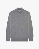Pull Col Cheminée Zippé Classic Homme - Gris Moyen