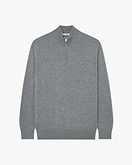 Pull Col Cheminée Zippé Classic Homme - Gris Moyen