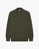 Pull Col Cheminée Zippé Classic Homme - Vert
