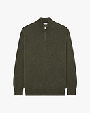 Pull Col Cheminée Zippé Classic Homme - Vert