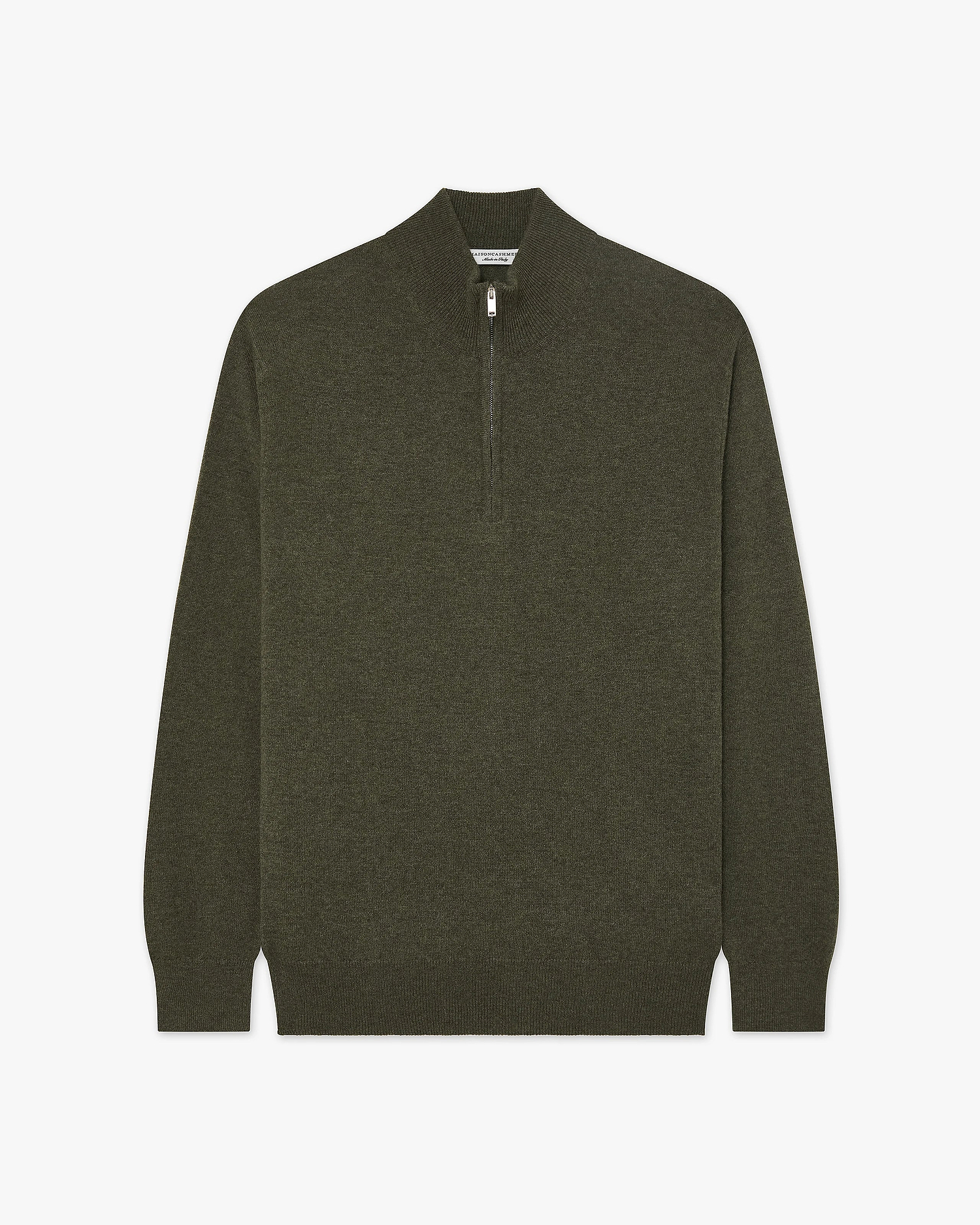 Men's Classic Half-Zip Mock Neck - Green Cashmere