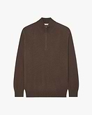 Pull Col Cheminée Zippé Classic Homme - Marron