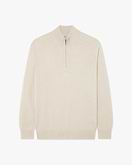 Pull Col Cheminée Zippé Classic Homme - Beige Clair