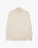 Pull Col Cheminée Zippé Classic Homme - Beige Clair